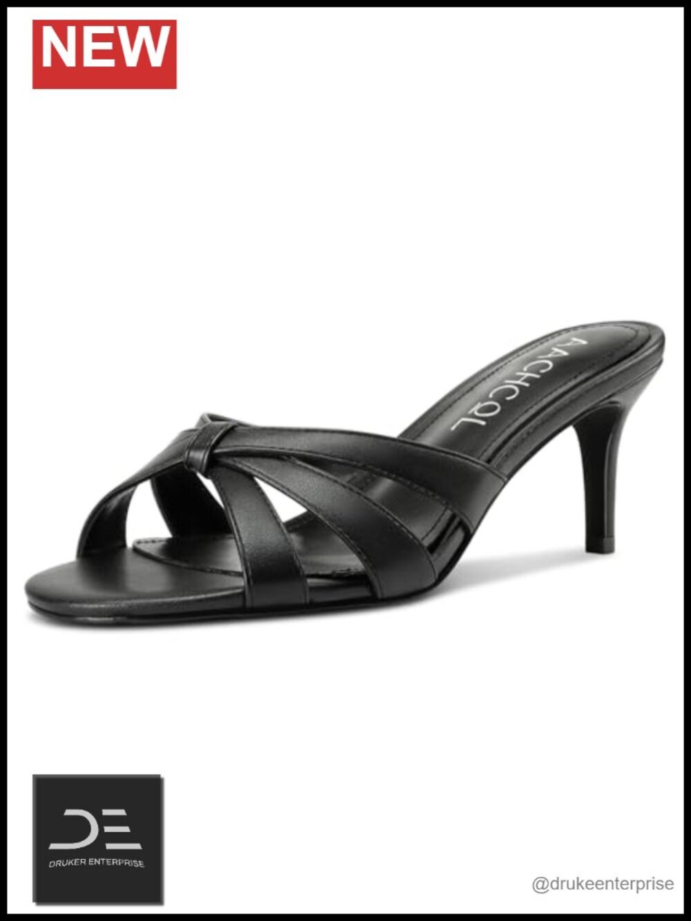 Women's Strappy Kitten Heels Open Toe Mules Slip-On Low Heel Sandals Party Shoes